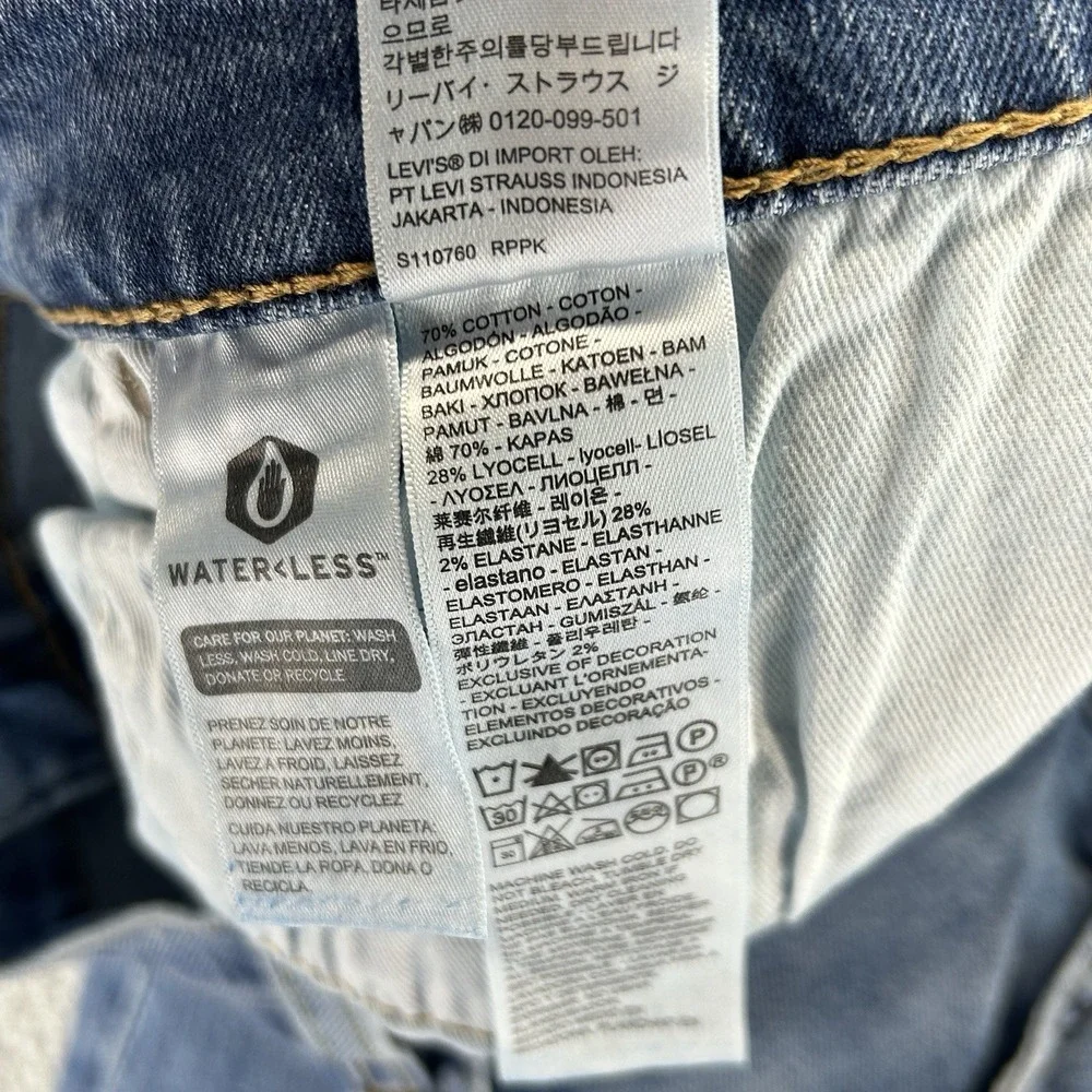Levi's Jeans Mens 42x32 (42x31) 502 Premium Tapered Medium Wash Casual‎ Denim